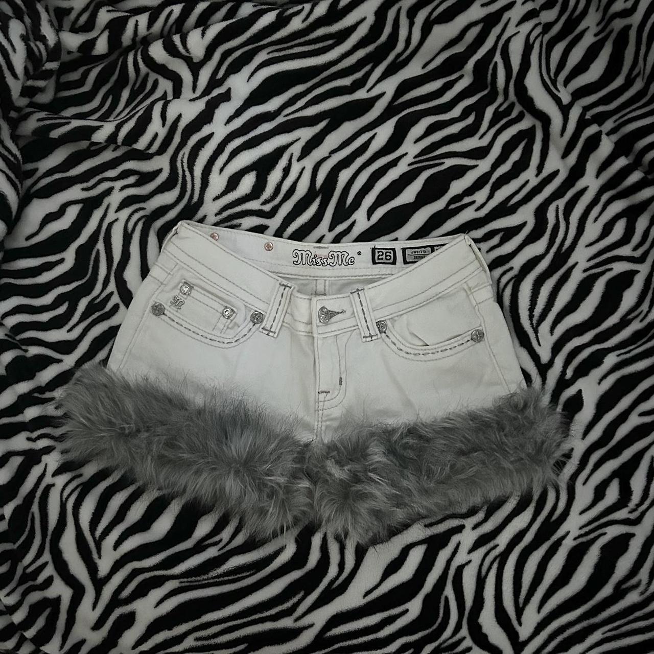 Miss Me White & Grey Shorts